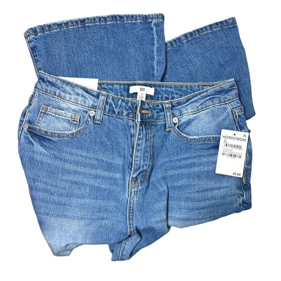 BP Womens Faded Blue Mid Rise Retro Inspired Wide Flare Leg Jeans Sz 28 New - Picture 5 of 10